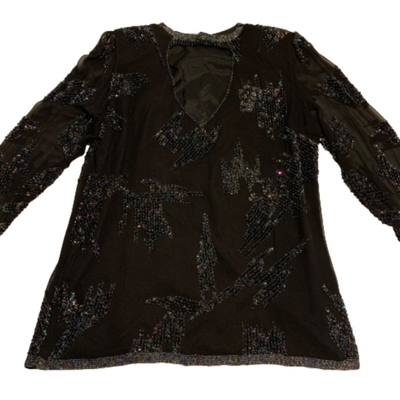 Vintage Odyssey silk and beaded blouse, Large - Picture 2 of 7